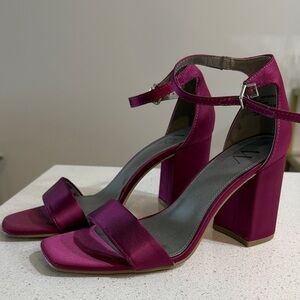 Magenta Satin Heels